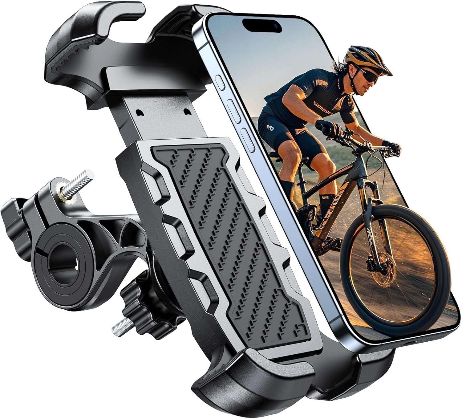 Motorbike Cellphone Mount, Improve [Never Fall Off] [0 Shake] Bike Cellphone Mount, [3s Put & Take] 360° Rotatable Cellphone Holder for Motorbike Bike Bicycle Scooter Appropriate with Cellphones 4.7-6.8”