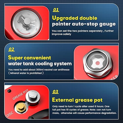 Miniatura 5 de GX PUMP Compresor de aire PCP portátil GX-E-CS4, motor potente de 350 W, máximo 5800 Psi/40 Mpa, refrigeración por agua y ventilador, 5 horas de