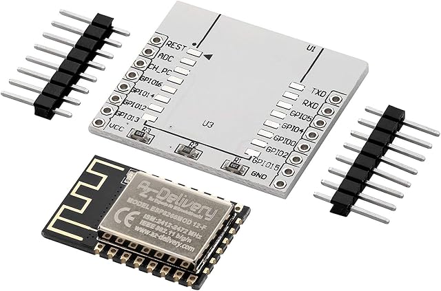AZDelivery ESP8266 ESP-12F Remote Serial Port WLAN WiFi Transceiver Wireless Module with Plate Expansion Adapter Board compatible with Arduino and Raspberry Pi Including E-Book!