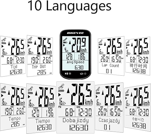 Miniatura 9 de Paquete GPS inalámbrico para computadora de bicicleta, velocímetro y odómetro, sensor de cadencia, retroiluminación automática y parada automática,