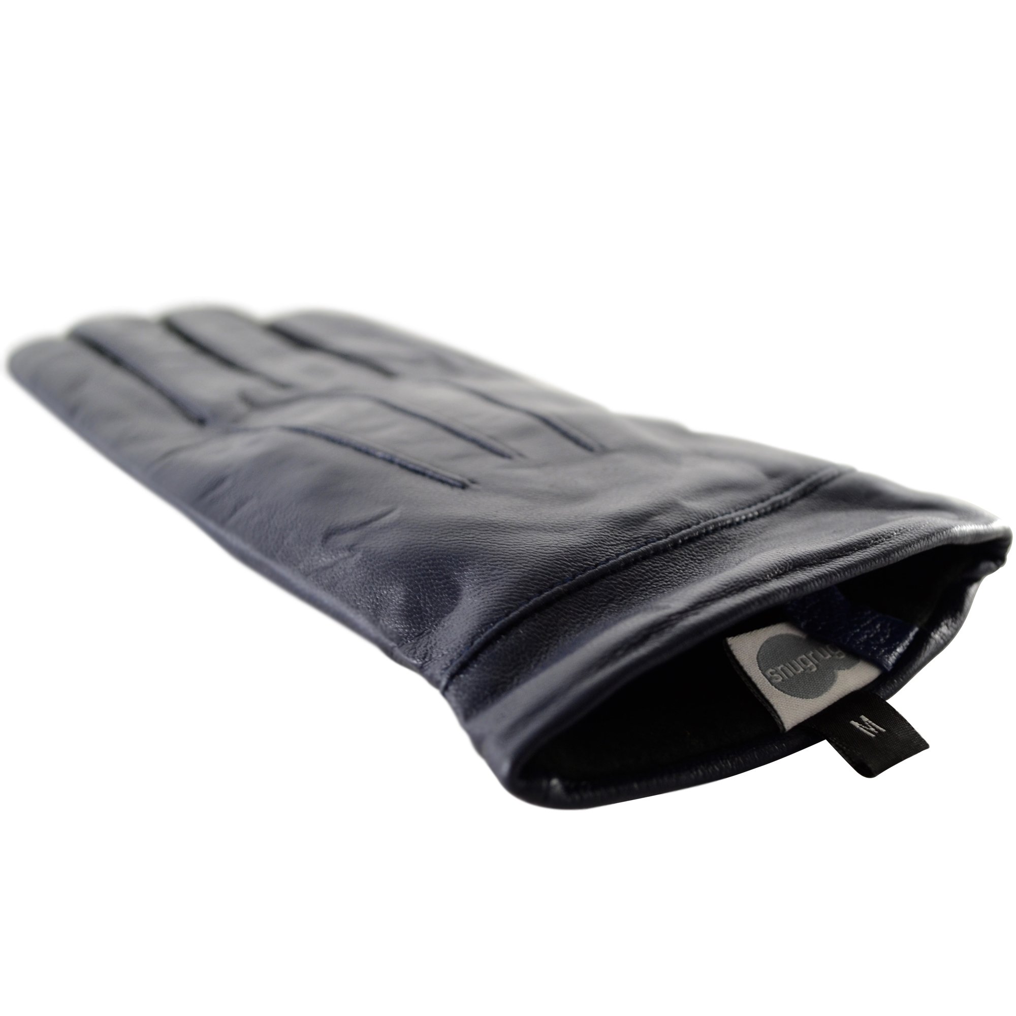 Ladies Butter Soft Leather Glove with 3 Point Woven Stitch design - Blue - Medium (7