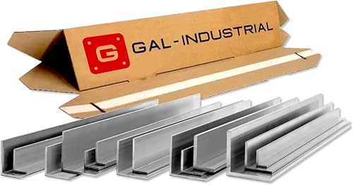 Gal Industrial Perfil angular de aluminio 50 x 50 x 2 mm | longitud 40 cm | ángu