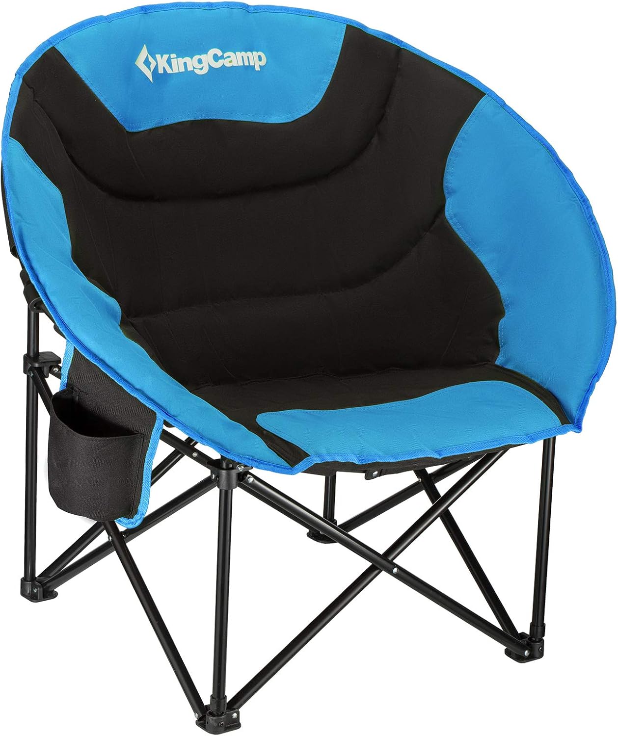 Amazon Com Kingcamp Oversized Moon Chairs Padded Seat Supports 300lbs For Adults Comfy Portable Folding Saucer Chair With Cup Holder And Carry Bag Blue Green And Red Furniture Decor