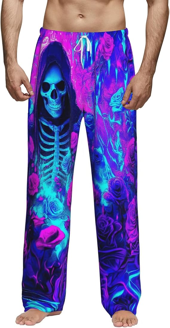Funny Men's Pajama Pants Ultra Lightweight Sleep Lounge Pants Pjs Bottoms Men's Pajama Bottoms with Pocket Drawstring