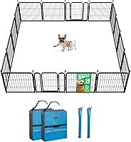 Vista 84 de FXW Rollick Unleashed corralito para perros en interiores, patio, campamento de casas rodantes, 40 pulgadas, 8 paneles para perros medianos y Blanco
