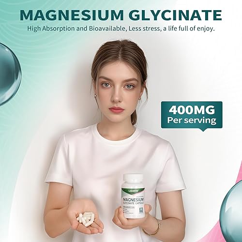 Miniatura 4 de Glicinato de magnesio 400 mg por porción, 100% quelado para una alta absorción, suave para el estómago, sin OMG, 90 cápsulas vegetarianas