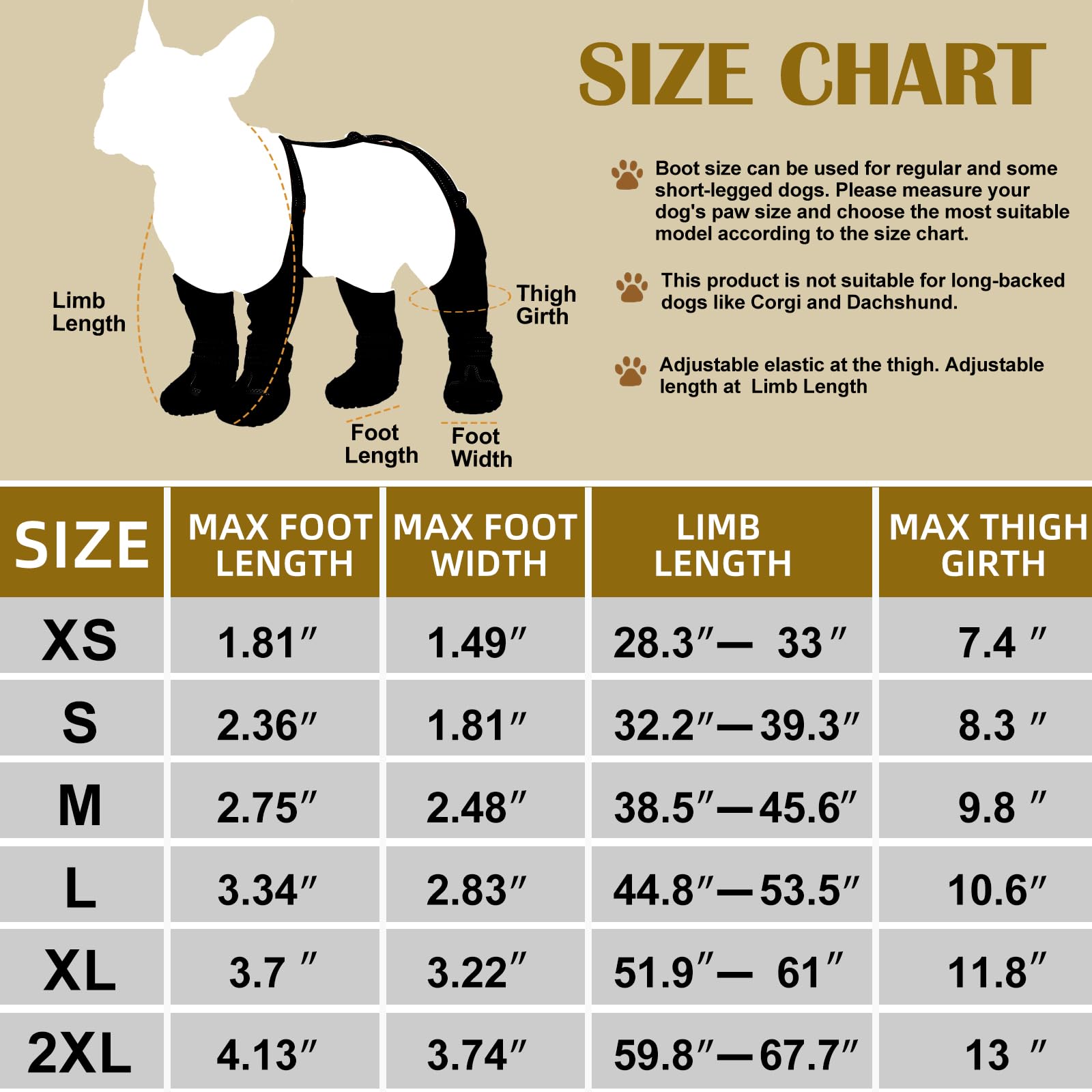 Harnais réglable – Chaussures pour chien avec bandes réfléchissantes, antidérapantes et imperméables, protection des pattes pour toutes les saisons (L)