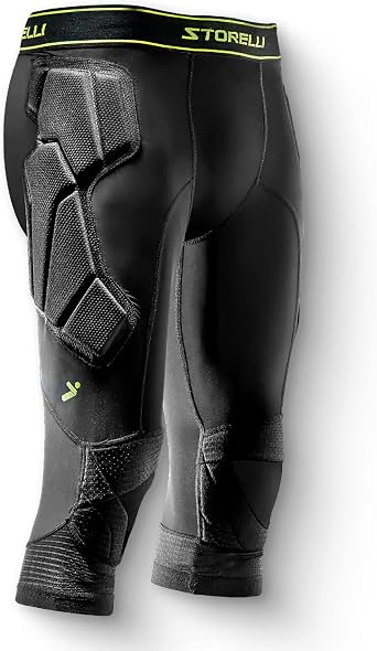 Storelli BodyShield 3/4 Goalkeeper Leggings 2, High-Impact Protection Sweat-Wicking, UV-Resistant Athletic Bottoms for Soccer