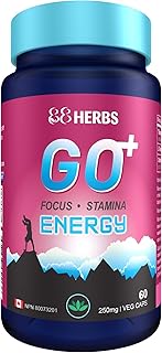 Go+ | Natural Energy Supplement | Increase Energy, Stamina & Focus | L Theanine + Non-GMO Caffeine + Rhodiola Rosea | 60 veg caps | Premium Ingredients