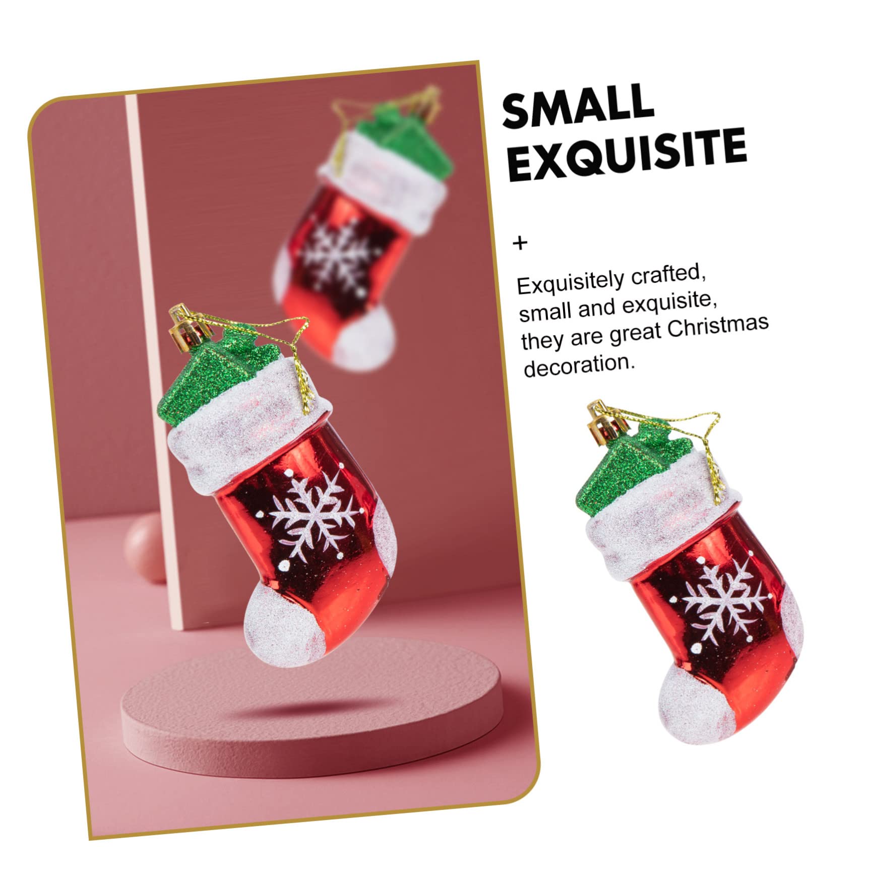 Ciieeo 2 Juegos De Colgantes para Árbol De Navidad Adornos Decorativos Rojos para El Hogar 6 Unidades.