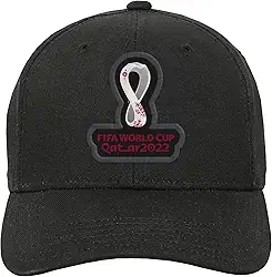 Boné ajustável estruturado de evento Copa do Mundo FIFA, preto, tamanho único