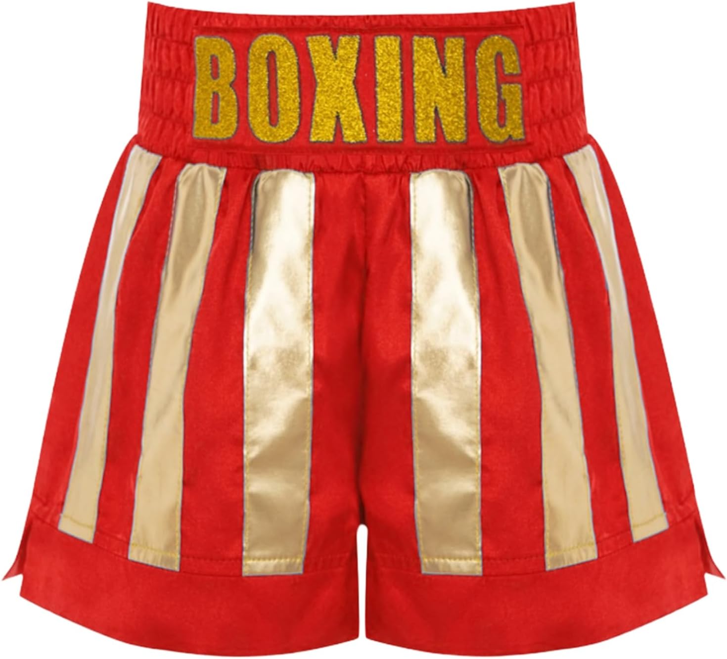 Boxing Outfit Metallic Satin MMA Shorts for Kids Boys Kickboxing Muay Thai Training Trunks Sportwear
