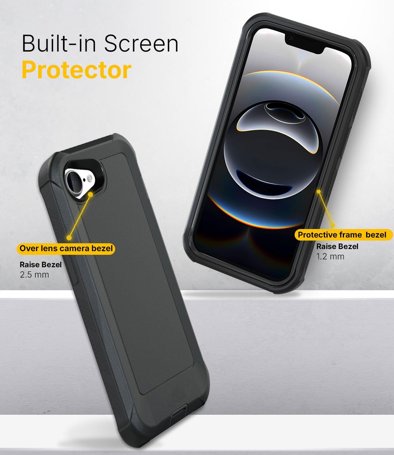 MOTIVE Designed for iPhone 16e Case with Belt Clip & Flat Wall Charger 35W, Compatible with Magsafe Qi2, Heavy Duty and Quad Layer, Super Fast Charger USB C & USB A