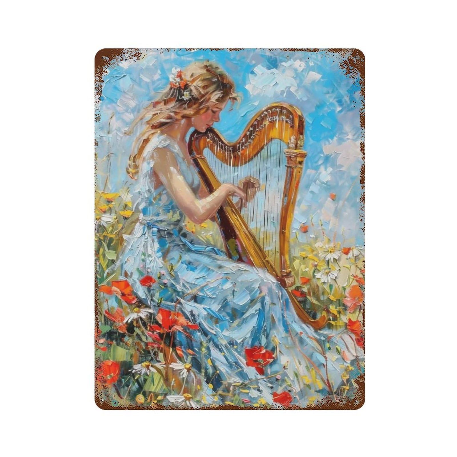 Hduryeyryy Multicolour Pastoral Melody 04 Wall Retro Iron Vintage Art Metal Tin Sign Poster Modern Home Cofffee Club Art Bar Shop Decor 40X30cm