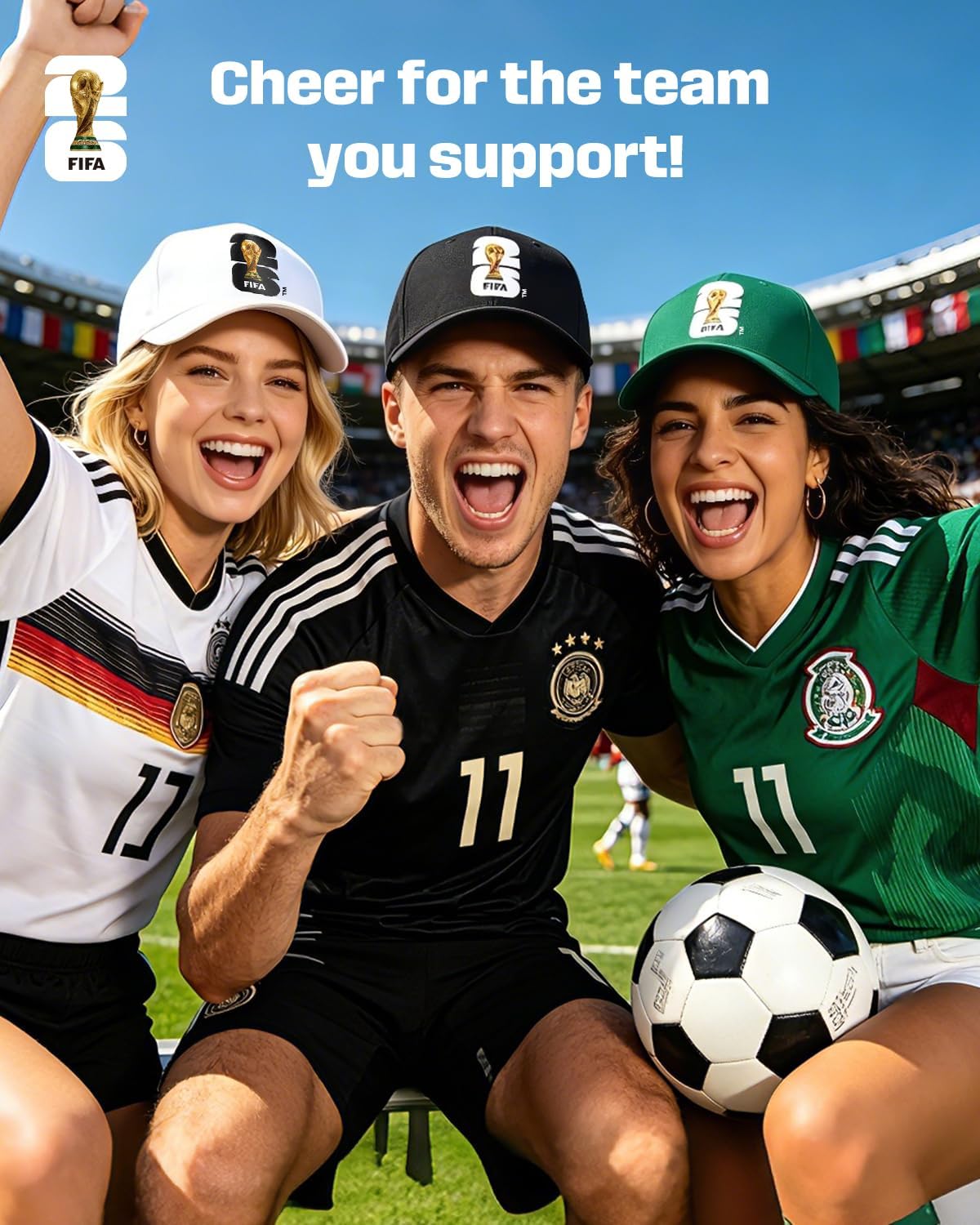 2026 FIFA World Cup Baseball Cap, Breathable Comfortable Unisex Soccer Hat for Stadium, Game Day, Watch Party, Outdoor Sports and Daily Wear.Black