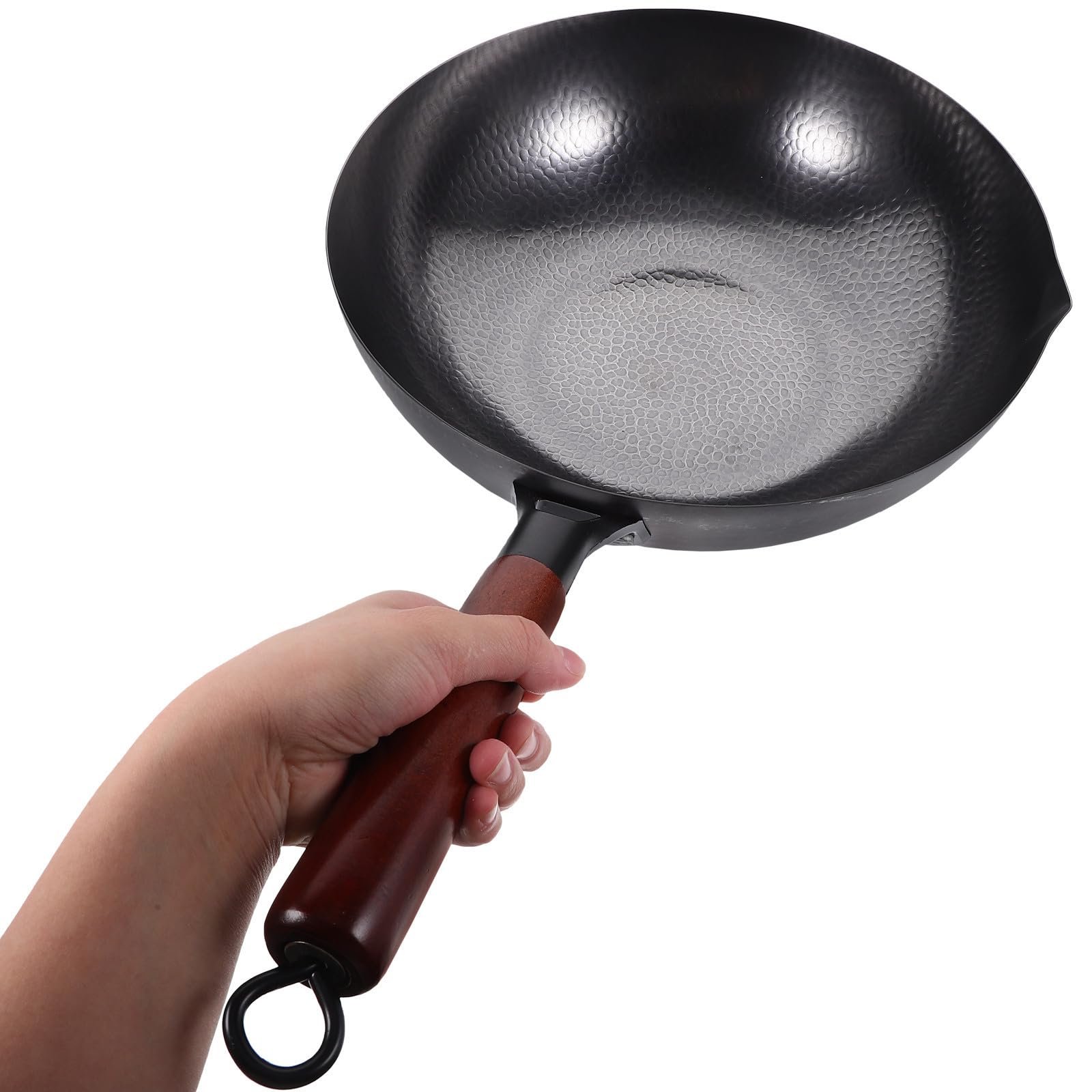 WOONEKY Wok Ferro per Cucina Antiaderente Domestica Battuto