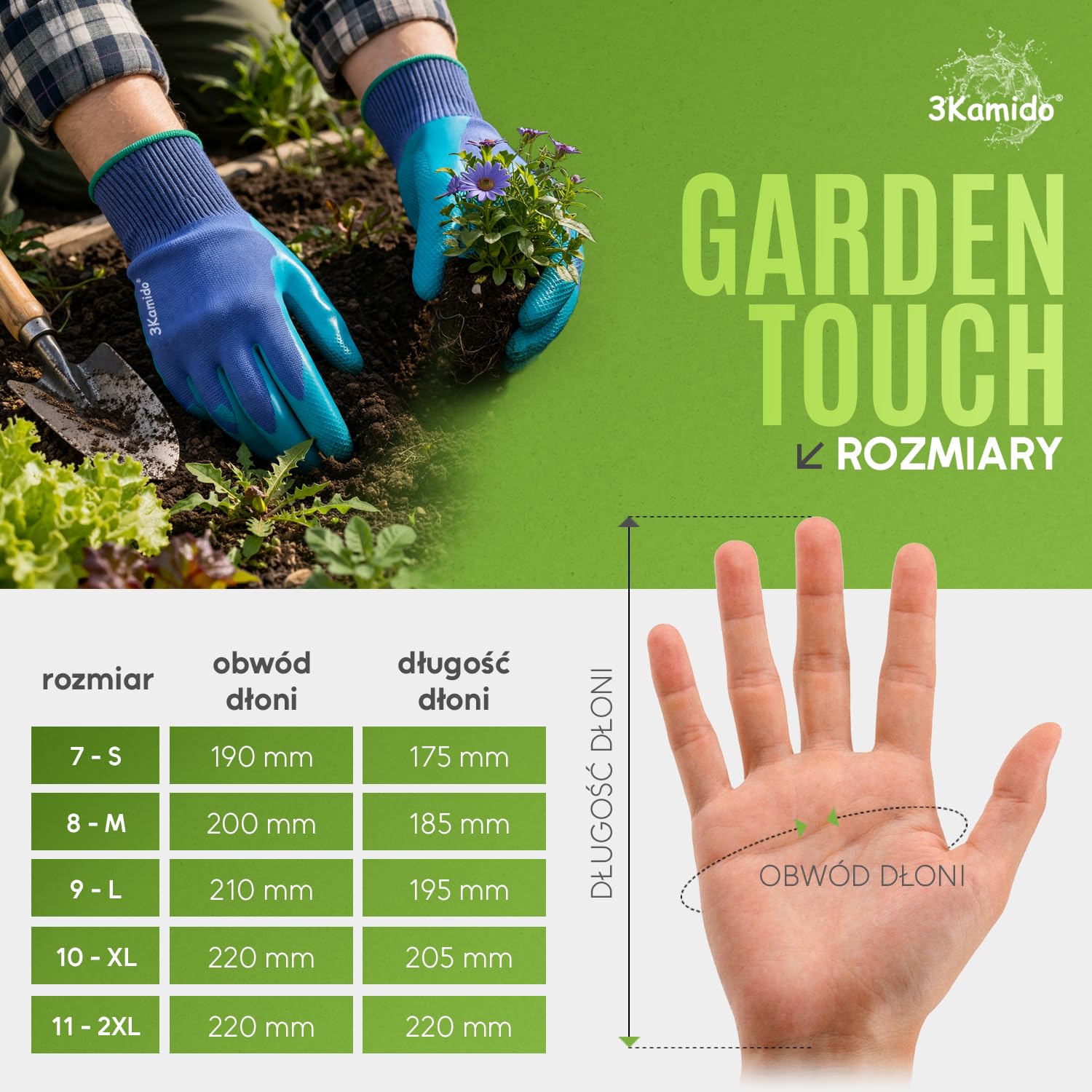 Los guantes de jardinería Garden Touch son muy resistentes, reforzados. Fabricados con látex texturizado y duradero, son ideales para jardinería y tareas domésticas (24 par en talla 11).