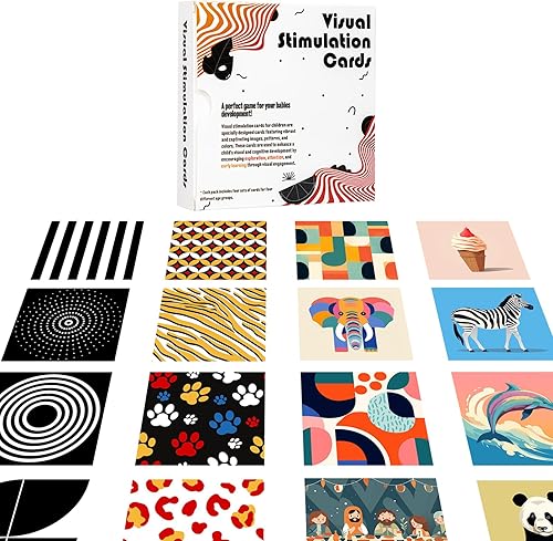 Tarjetas flash para bebés de alto contraste, tarjeta de estimulación visual con blanco y negro, juguetes coloridos para bebés recién nacidos disponible en Yaxa Venezuela