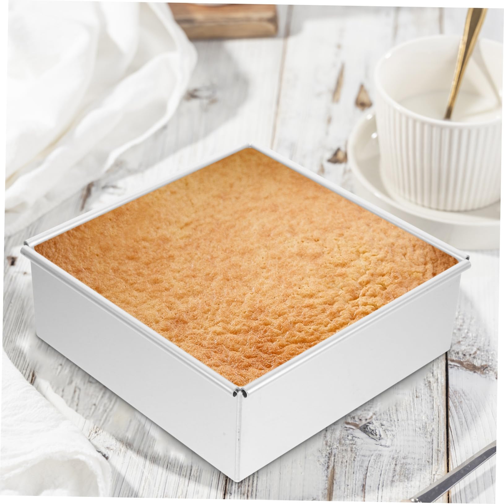 Alipis 2pièces Moules à Gâteau Carrés Antiadhésifs avec Fond Amovible Lot pour Cuisson de Cheesecakes et Gâteaux Mousse Outil de Pâtisserie Réutilisable