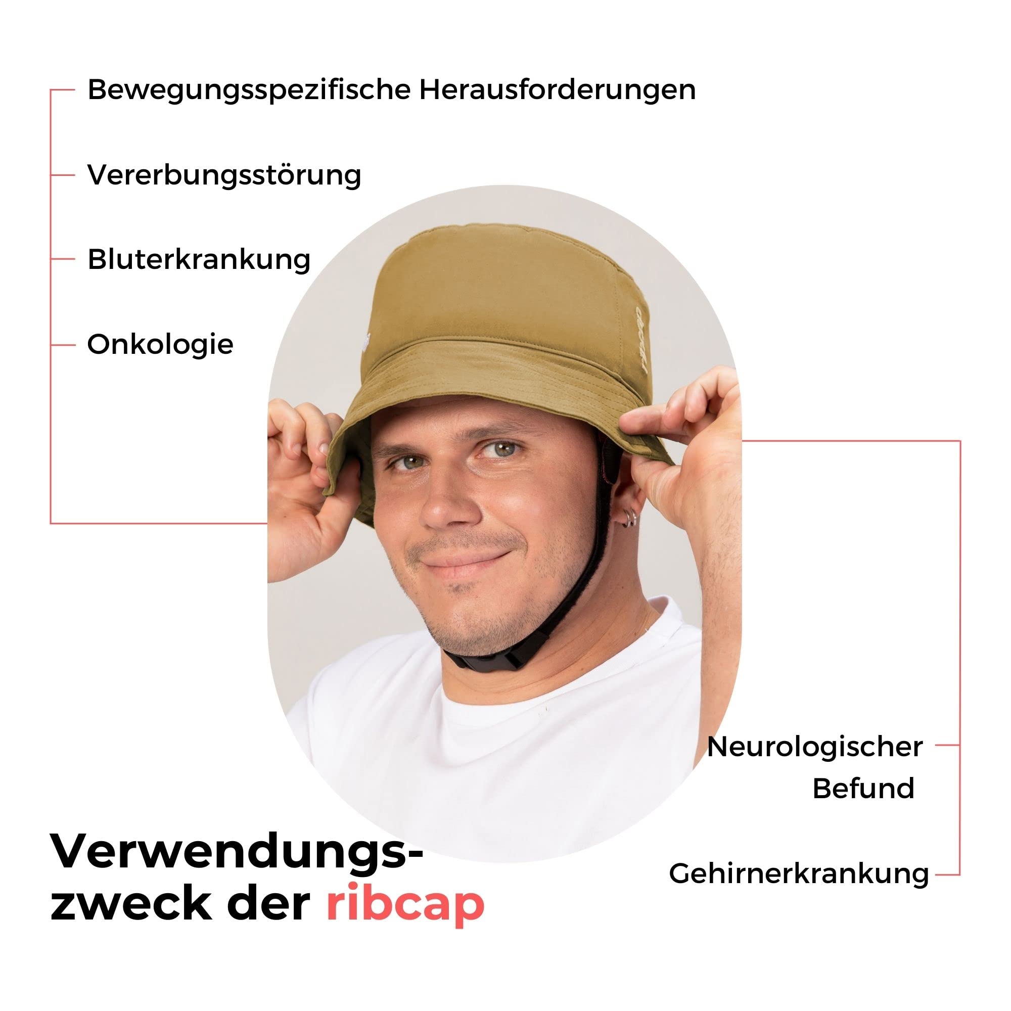 Ribcap Billie Medizinischer Schutzhelm – Sicherer und Stilvoller Kopfschutz für Sturzgefährdete | Crème | Ideal für Epilepsie, Erwachsene, Senioren und alle Aktivitäten