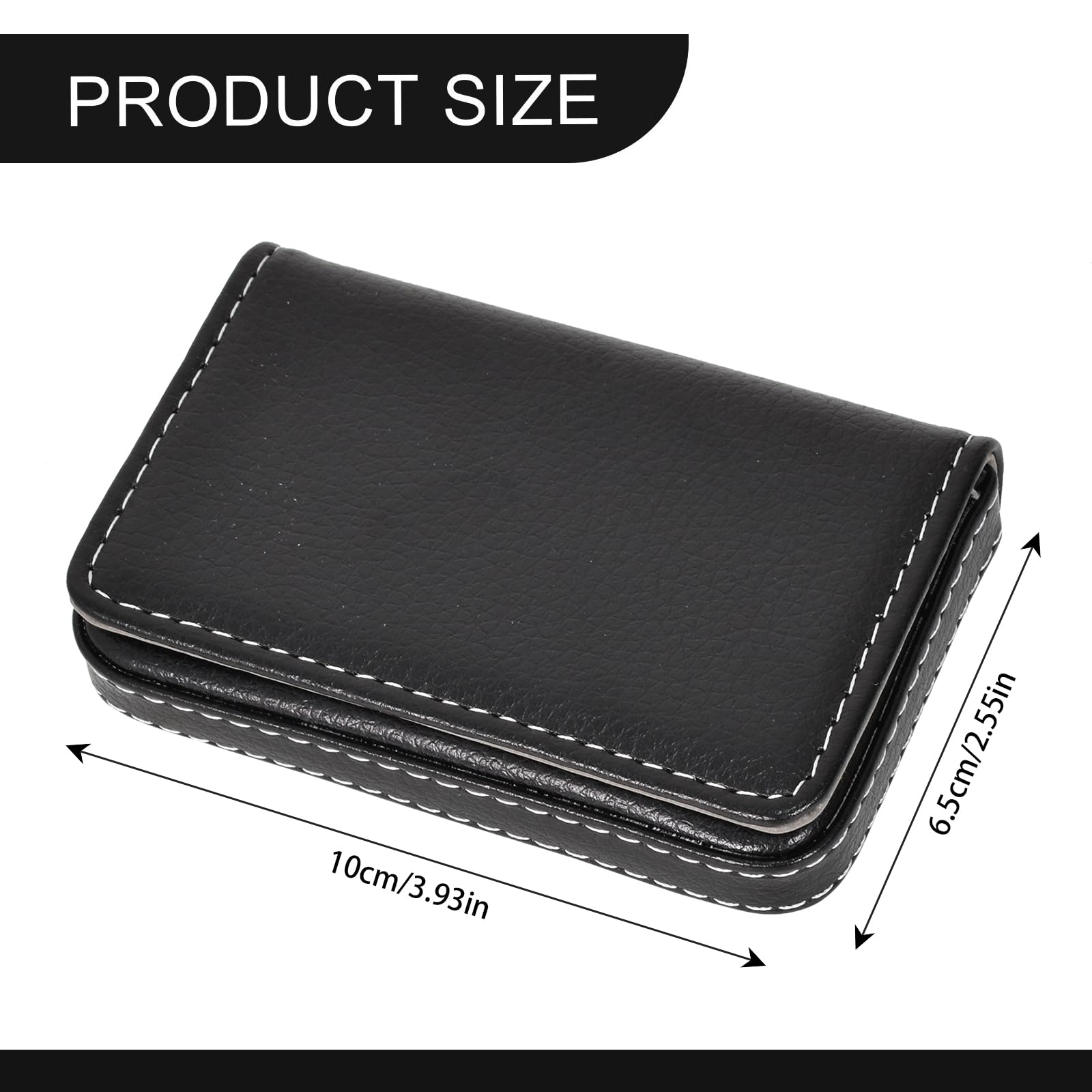 Etui na wizytówki, portfel na karty kredytowe ze skóry PU, do przechowywania 20 wizytówek, etui na wizytówki z zapięciem magnetycznym, minimalistyczny portfel na karty, dla mężczyzn i kobiet, czarny
