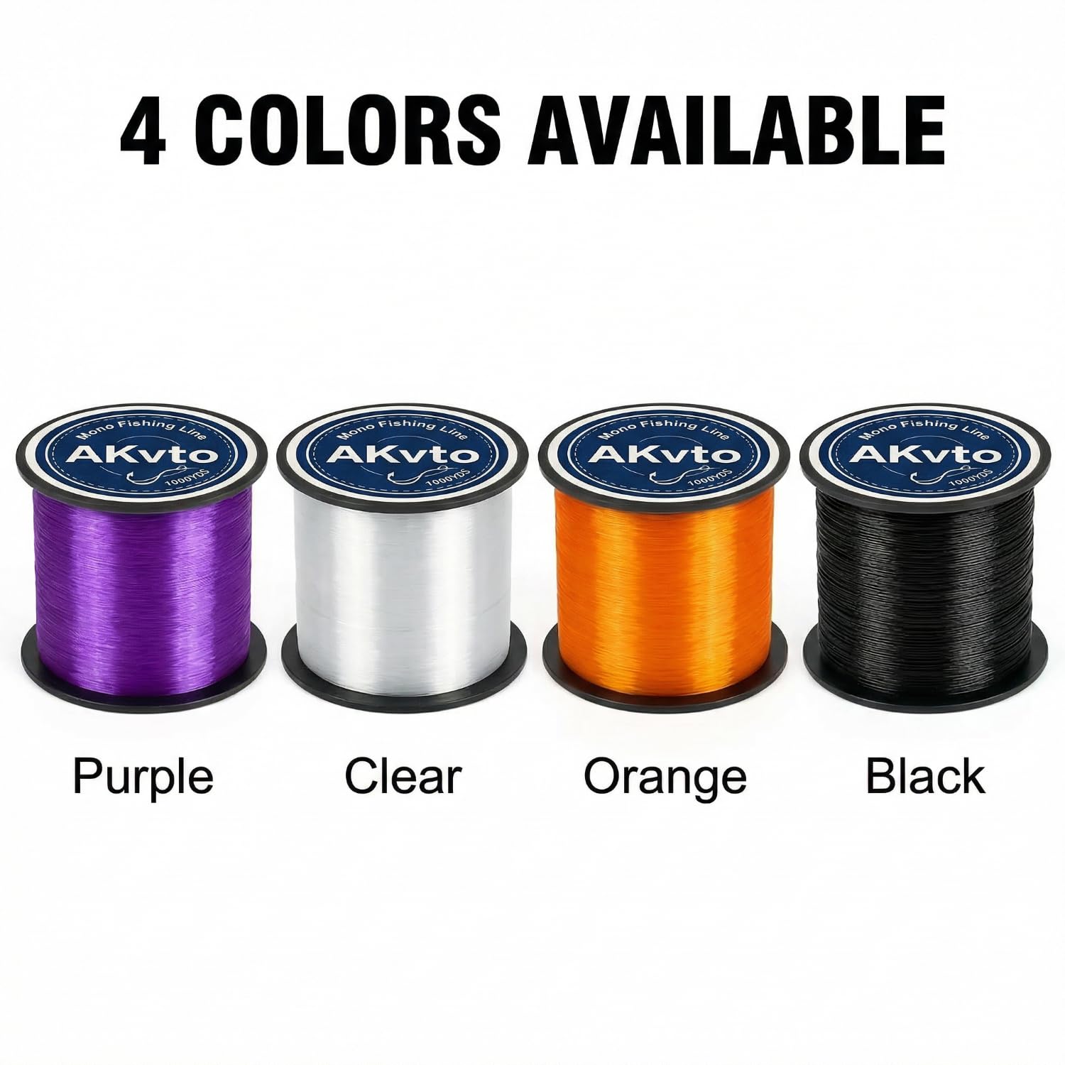 Amazon.com : AKVTO Monofilament Fishing Line, 1000 Yards, 4.5-14.5 LB Test,  Fresh and Saltwater Nylon Line (Black, 0.12MM/4.5LB) : Sports & Outdoors