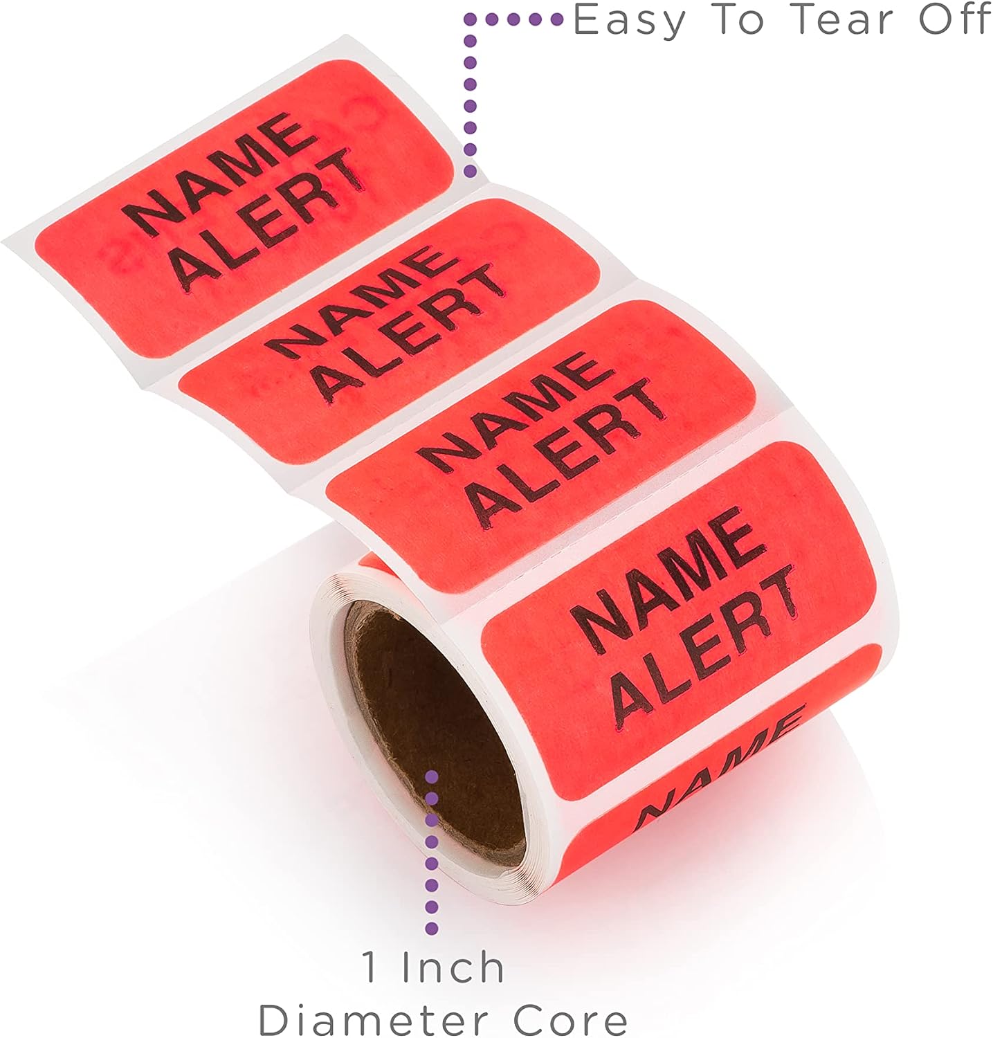 Carstens Medical Stickers – Name Alert, Alert and Instruction Labels for Medical Charts, Red and Black, Roll of 100 Patient Chart Labels, W1.5" x H.75"