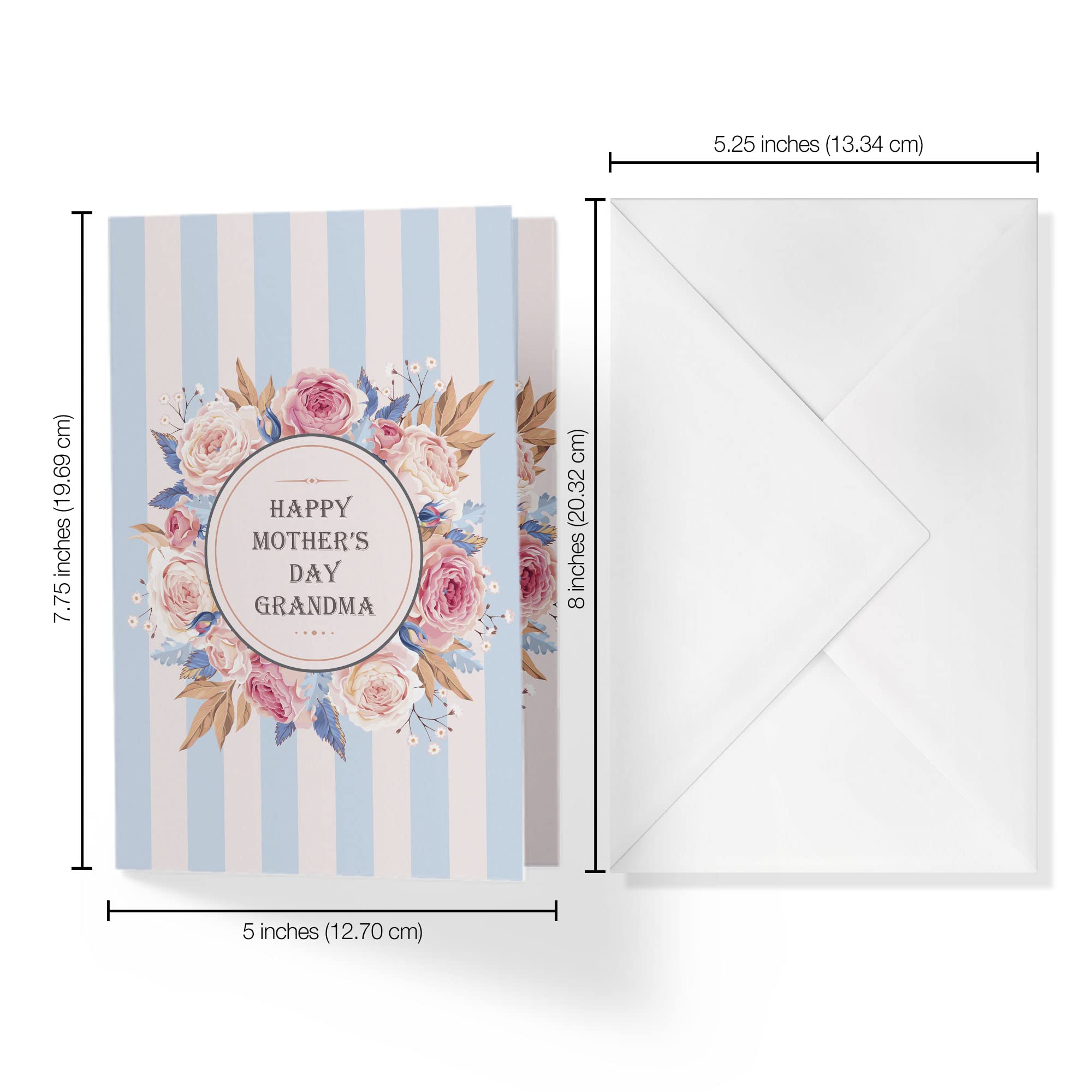 1Up Greetings Muttertagskarte Für Oma – Wildblumen-Design, 12,7 X 19,1 Cm, Inkl. Umschlag & Farbigem Innenfutter