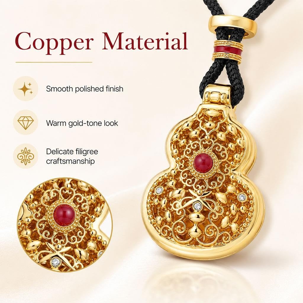 Collana Con Ciondolo Zucca, Con Design Apri Bile, Gioiello Cinese