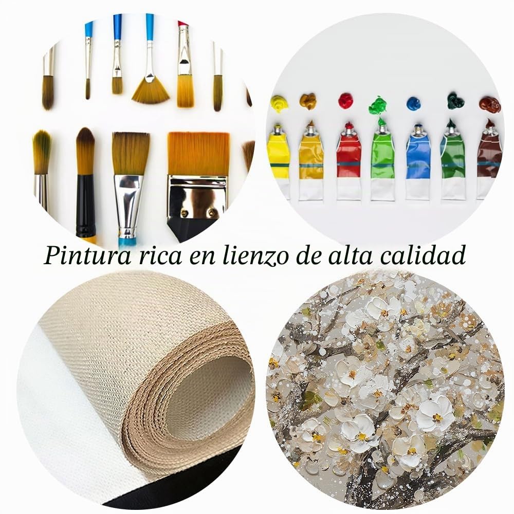 Genérico Cuadros Grandes Salon, Decoración De Pared De Arte Abstracto 100% Pintada A Mano, Pintura Al Óleo Ondulada Sobre Lienzo, Obra De Arte Con Textura Original Sin Marco, Estética Familiar,