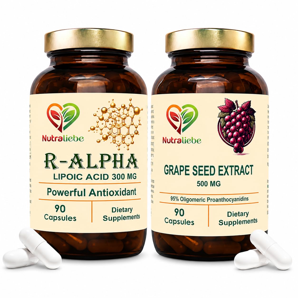 R-Alpha Lipoic Acid 300 mg + Grape Seed Extract 500 mg Bundle | Advanced Antioxidant, Heart & Cellular Wellness Support | 90 Capsules Each-picture-18