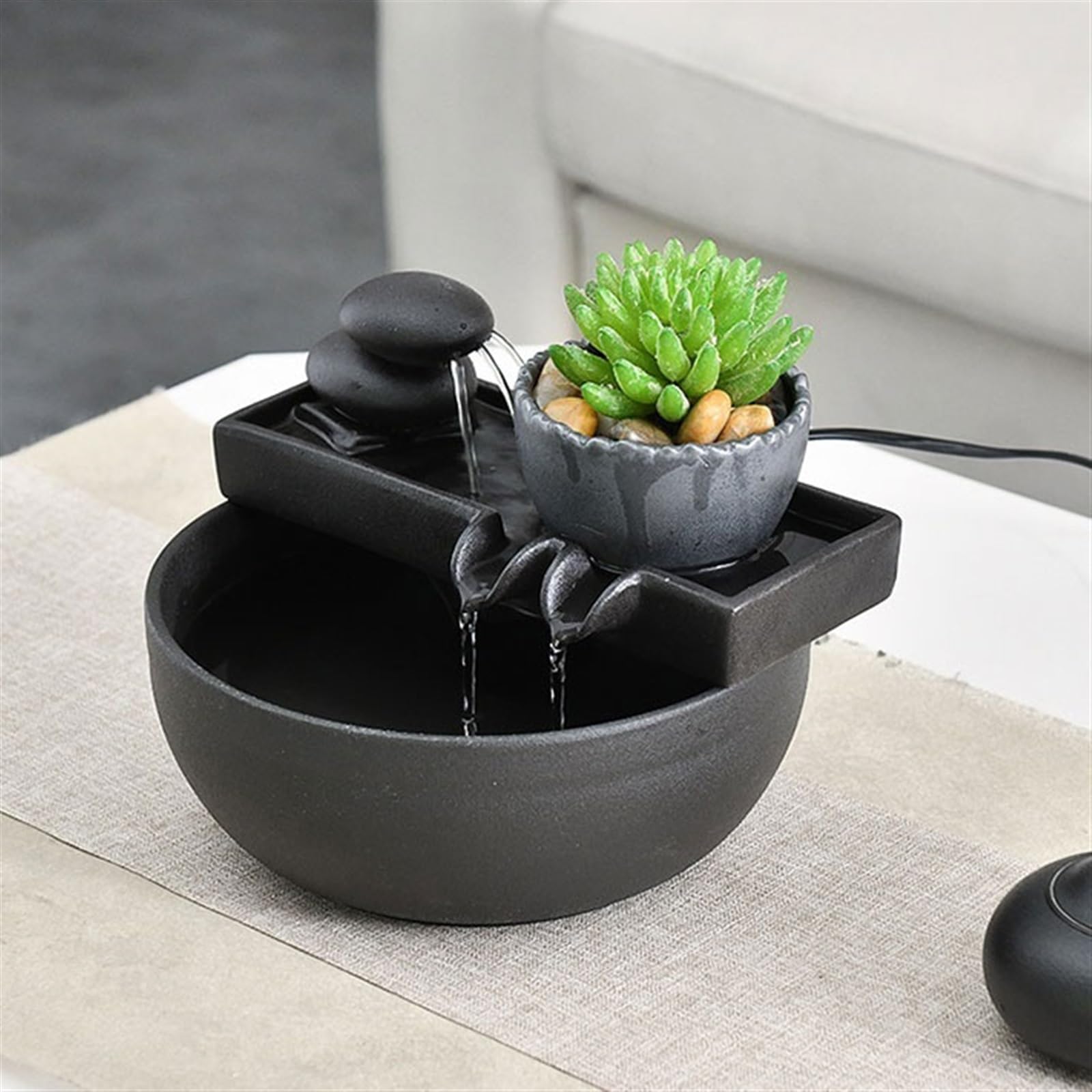 Fontanny stołowe dom salon szafka pod telewizor herbaciarnia książka dekoracje biurka mała ceramiczna Feng Shui fontanna ozdoby relaksacyjne fontanny