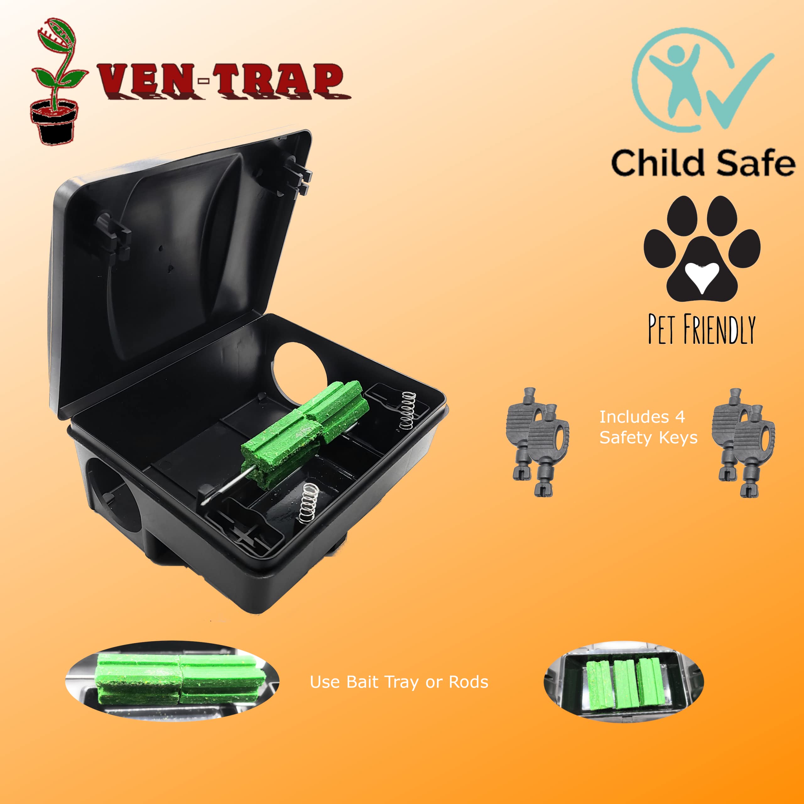 Buy Rat Bait Station 2 Pack Rodent Bait Box with Dual Keys