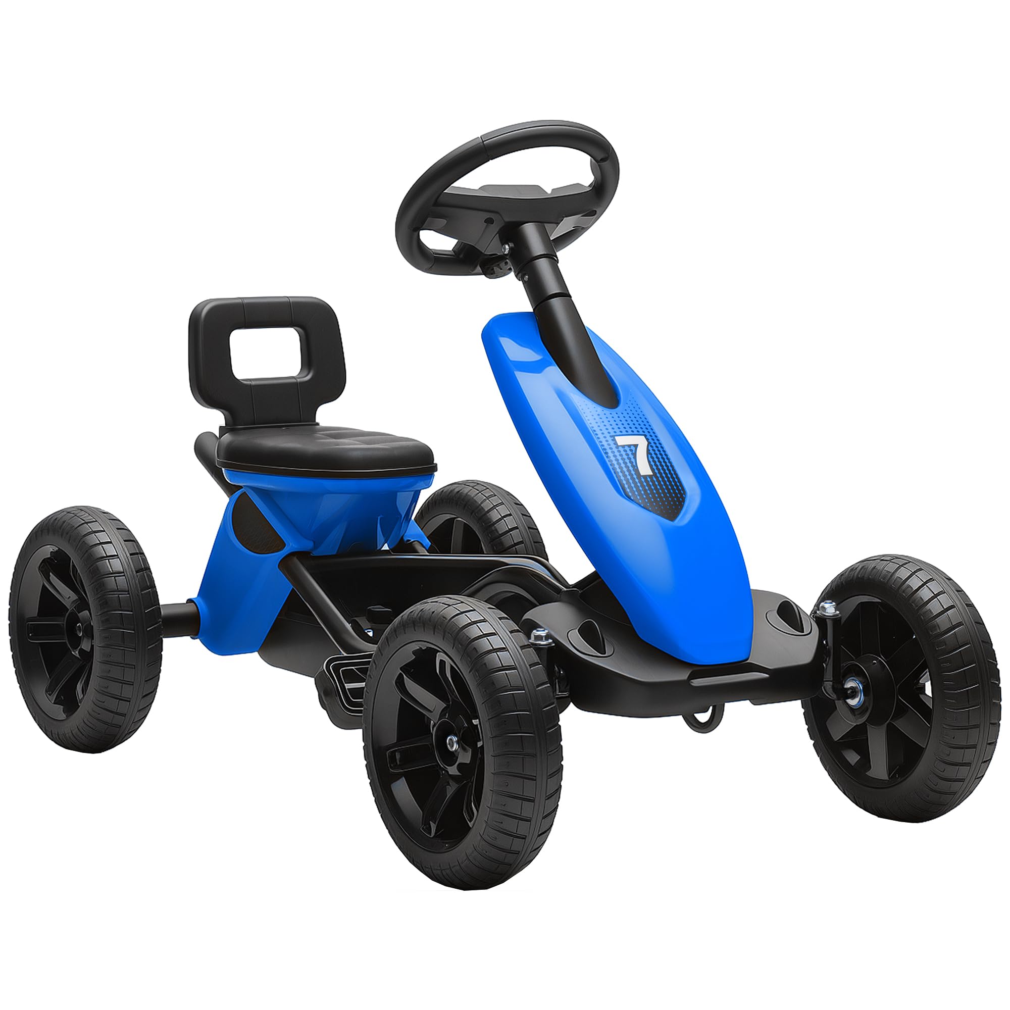 AIYAPLAY Pedal-Go-Kart, leise EVA-Reifen, für 2-5 Jahre, Blau | Kinder-Ride-on-Rennwagen