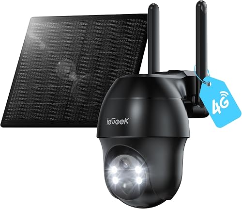 ieGeek 4G LTE Camera Surveillance Extérieure sans Fil Solaire 2K 