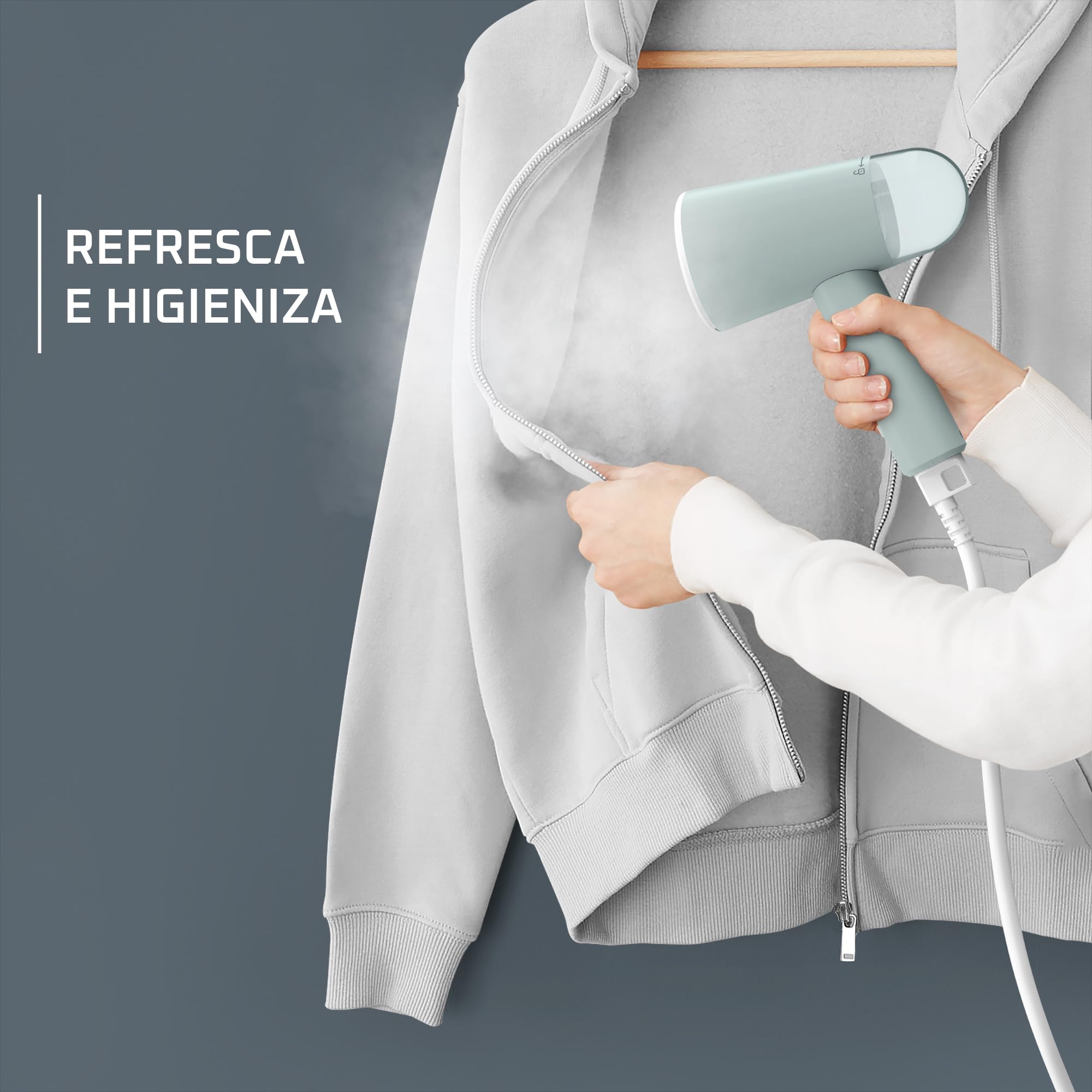 Rowenta Cepillo de vapor Origin Travel - Cepillo de vapor de mano plegable, desinfecta y elimina olores, para viajar o casa, diseño compacto, rendimiento eficaz, rápido calentamiento 25 seg, DR1034