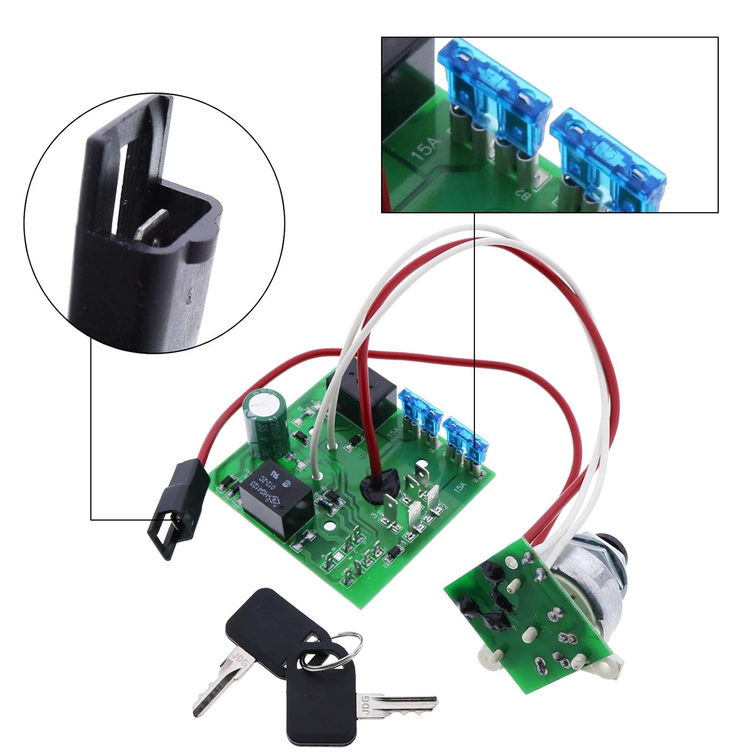 Solarhome AM124137 AM131841 Starter Ignition Key Switch Module AM119999 for John Deere Garden Tractors 325 335 345 Serial Numbers Below -0700000