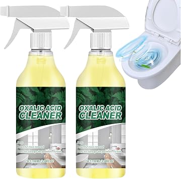 Oxalic Acid Cleaner,Oxalic Acid Cleaner Spray,OxalicAcid Toilet Bowl Cleaners Spray for Bathroom,Powerful Stain Removal for Toilet, Bathroom, Kitchen, Floor,Countertop,Bathtub, Tiles 2PCS