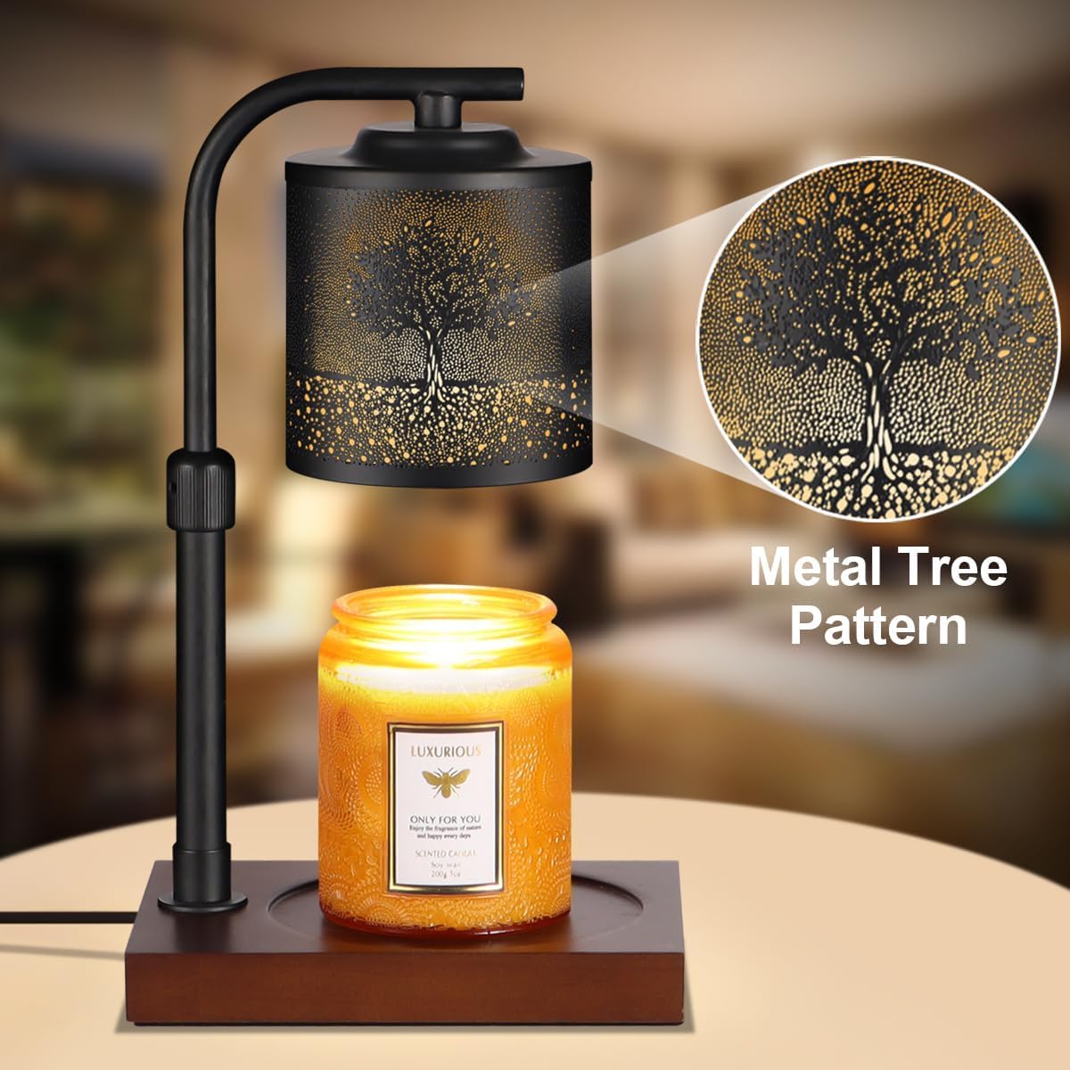 mocosa Candle Warmer Lamp with Adjustable Height Dimmable for New Home Decor Electric Candle Warmer for Jar Candles Birthday Gifts for Women Mom(Tree)