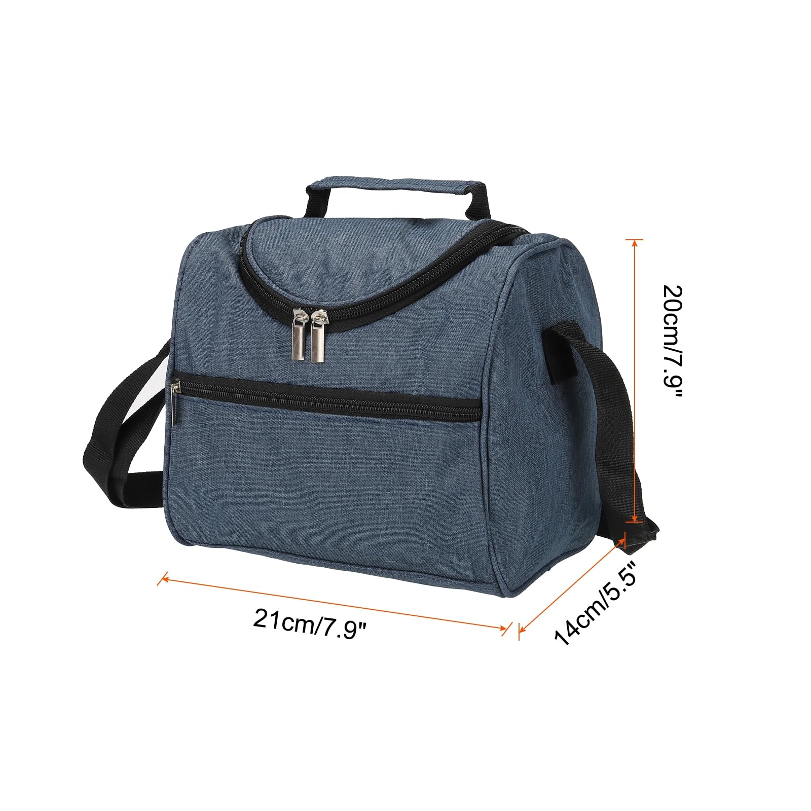 Boîte à déjeuner pour femmes/hommes, sac à déjeuner isotherme, sac fourre-tout thermique, récipient à déjeuner réutilisable 7,9 x 5,5 x 8,3 pouces pour le travail, pique-nique en plein air, bleu mar