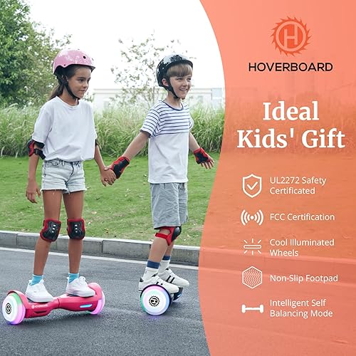 Miniatura 5 de Hoverboard con altavoz de música, ruedas LED de 6.5 pulgadas, luces de auto equilibrio, alcance máximo de 56 millas y 6.2 mph alimentado por motor