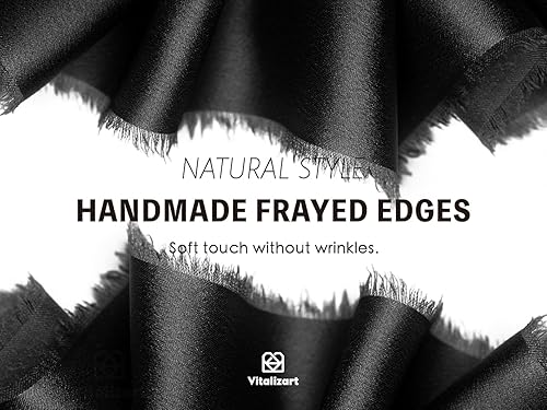 Miniatura 5 de Vitalizart - Cinta de raso de seda negra de 1-12 pulgadas x 15 yardas en carrete de madera, cintas con flecos hechas a mano para envolver regalos,