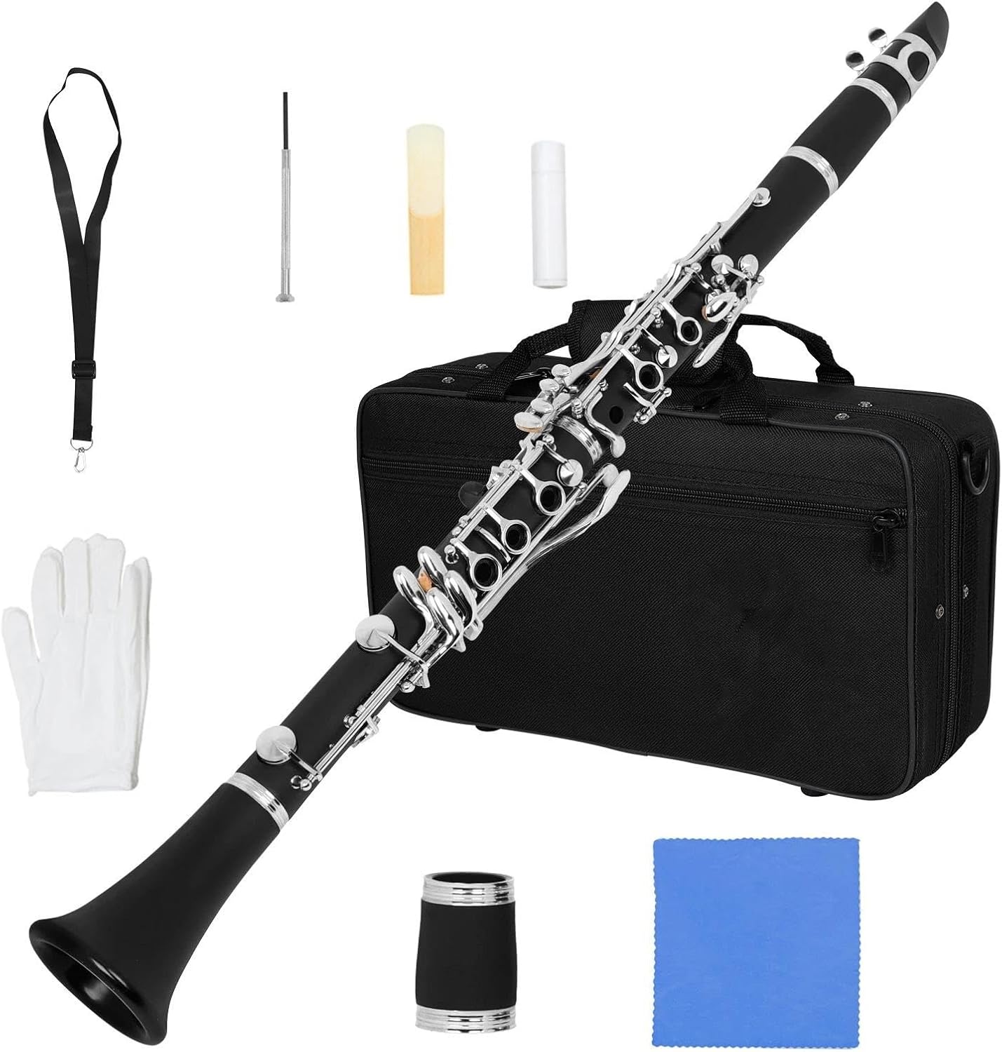 Clarinet Musical Instruments Bb Clarinet 17 Keys 6 Rings Black Clarinet Instrument Professional Woodwind Instrument With Accessories