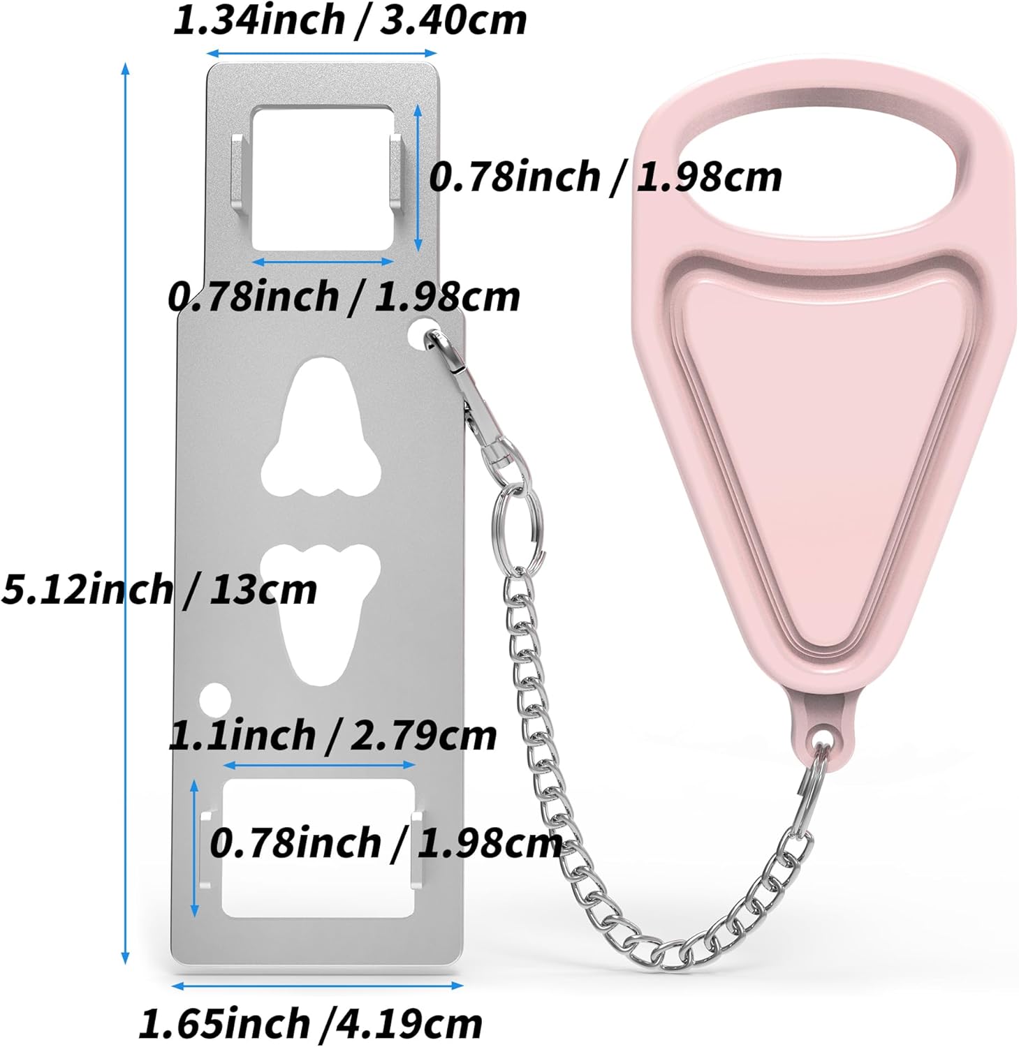 Portable Door Lock for Home Hotel Safety, Door Latch Security Lock for Additional Privacy and Safety in Hotel, Apartment,and College Prevent Unauthorized Enty, Pink 2 Pieces