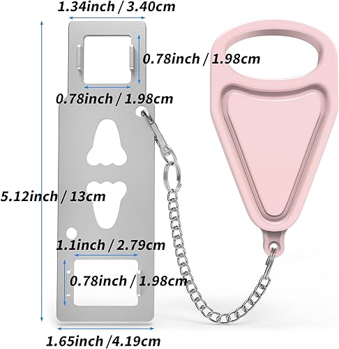 Miniatura 35 de Cerradura de puerta portátil resistente color verde azulado, paquete de 2 cerraduras de puerta para mayor privacidad y seguridad en hoteles