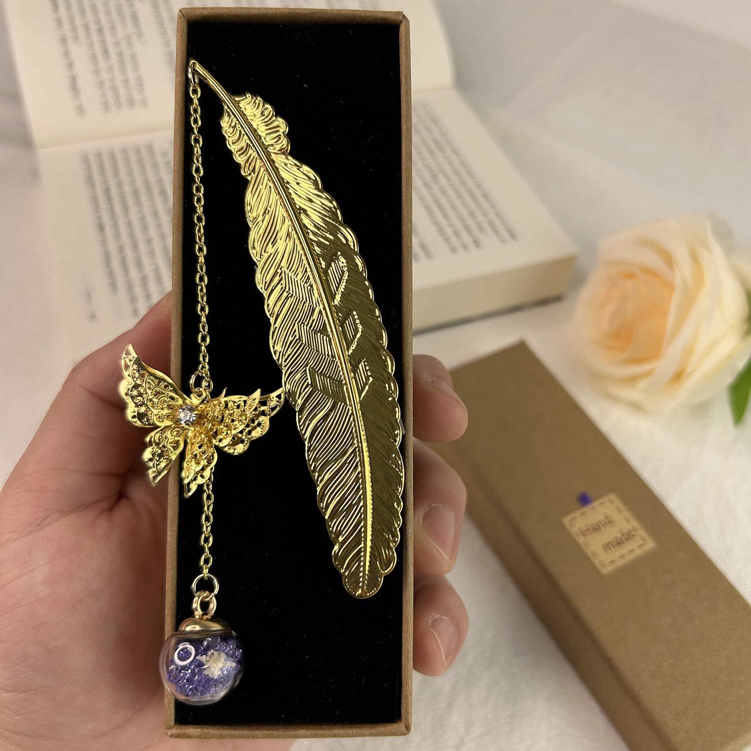 Marcador De Plumas De Mariposa De Metal, Regalos De Cumpleaños, Regalos De Navidad Para Mujeres, Regalos De Navidad, Regalos De San Valentín, Regalos