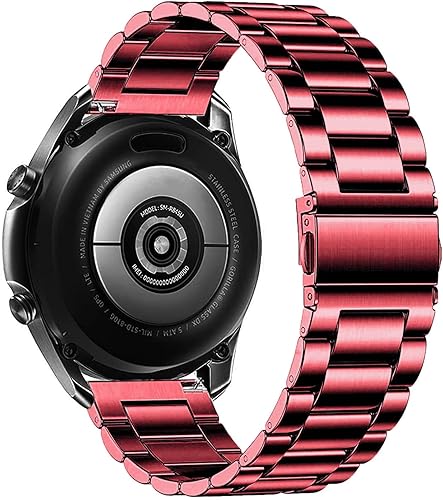 Vista 106 de Correas compatibles con Samsung Galaxy Watch de 1.81 pulgadas / Galaxy 3 de 1.772 pulgadas, correa de repuesto de metal de acero inoxidable para Azul