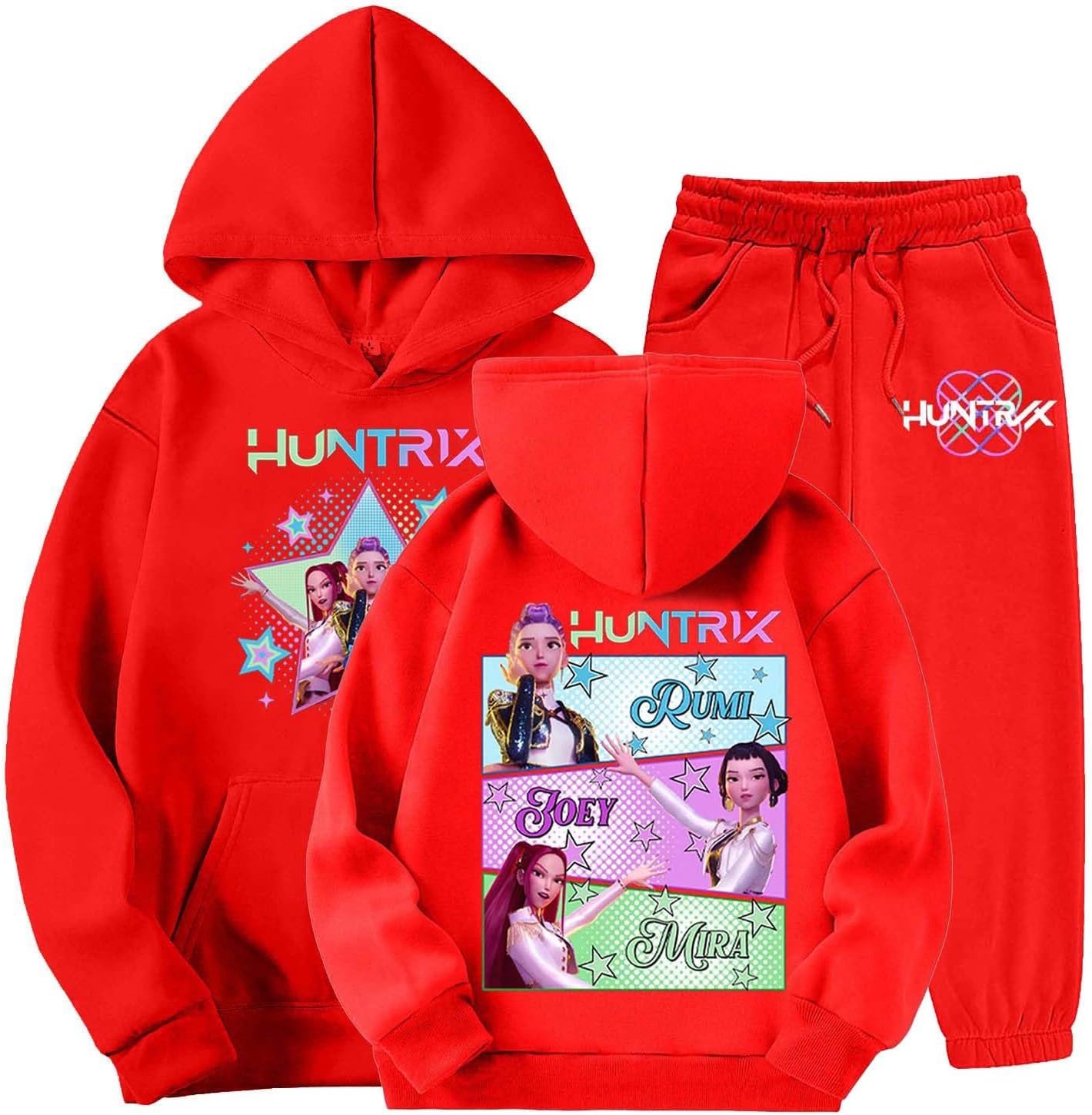 Ensemble 2 Pièces Jogging Fille - Sweat à Capuche + Pantalon, Style Vintage Y2K, Motifs Imprimés
