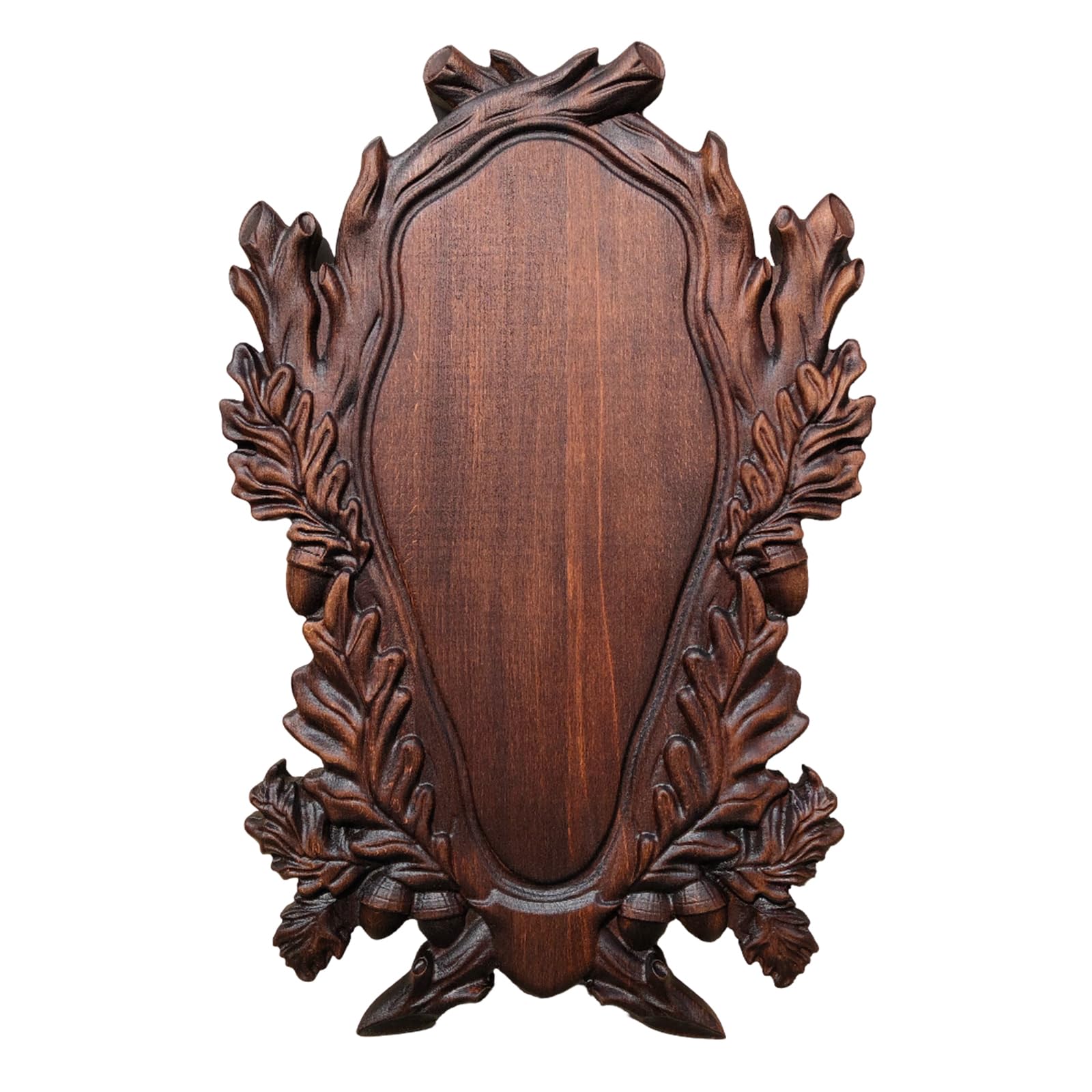 Trophy Shield - Tabla de madera de haya maciza para cazar trofeos de cornamenta como jabalí, ciervo, cabras (palisandro)