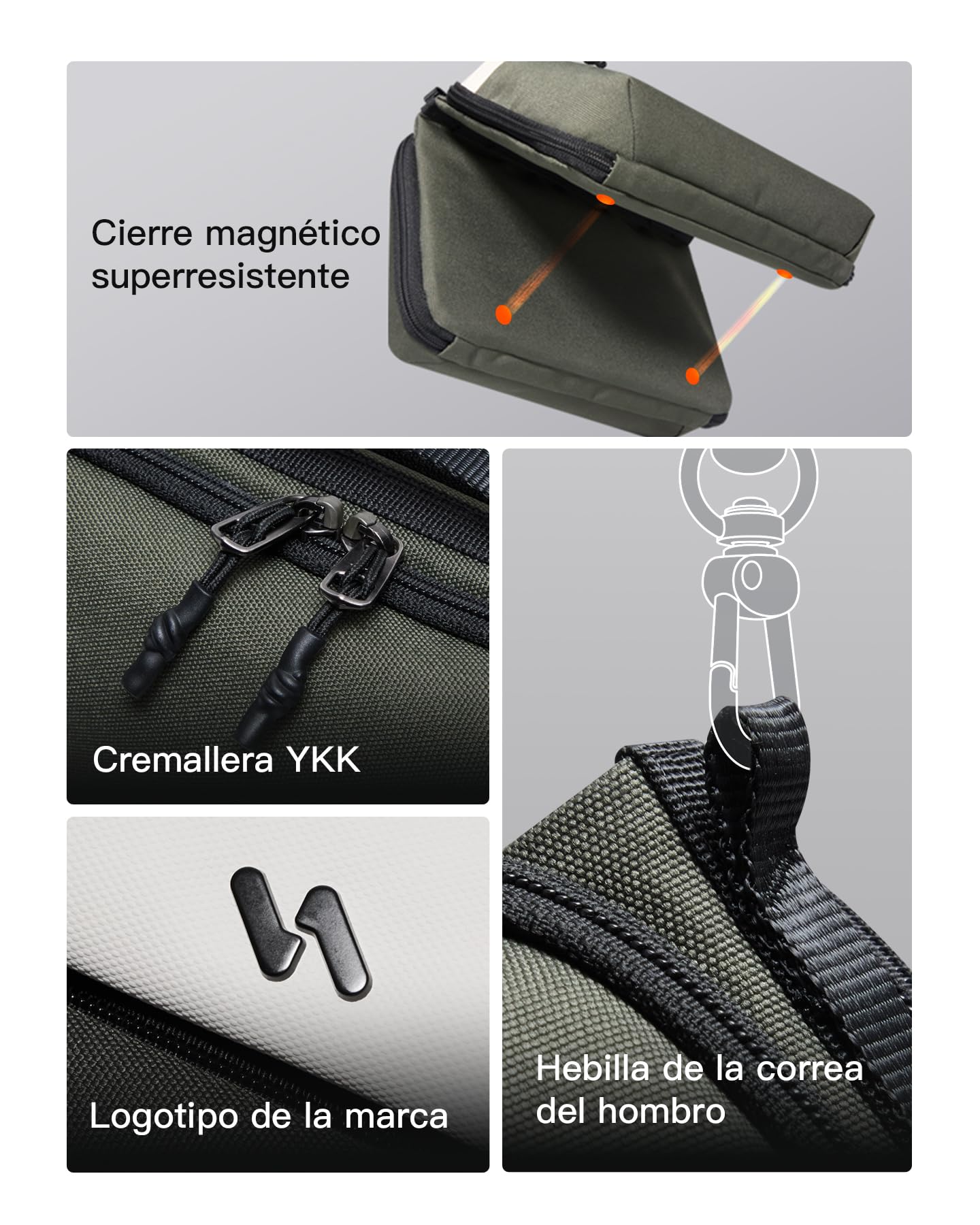 Inateck Organizador Electrónico Multifuncional, Bolsa de Accesorios, Cargadores, Auriculares, Ideal para Viajes, Desplazamientos y Más, Oliva